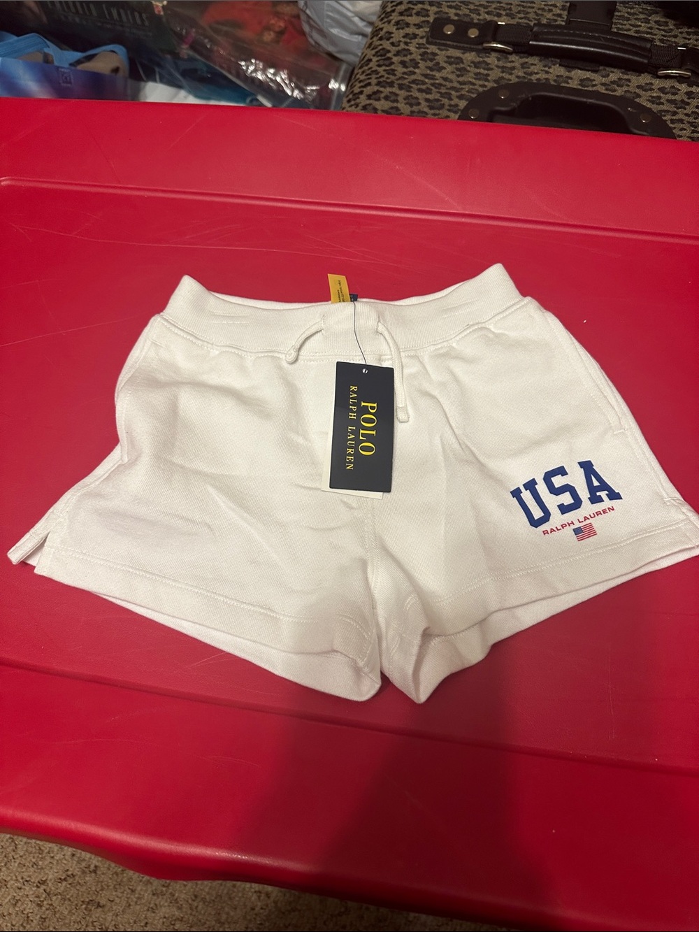 Polo by Ralph Lauren White Cotton Terry USA Shorts